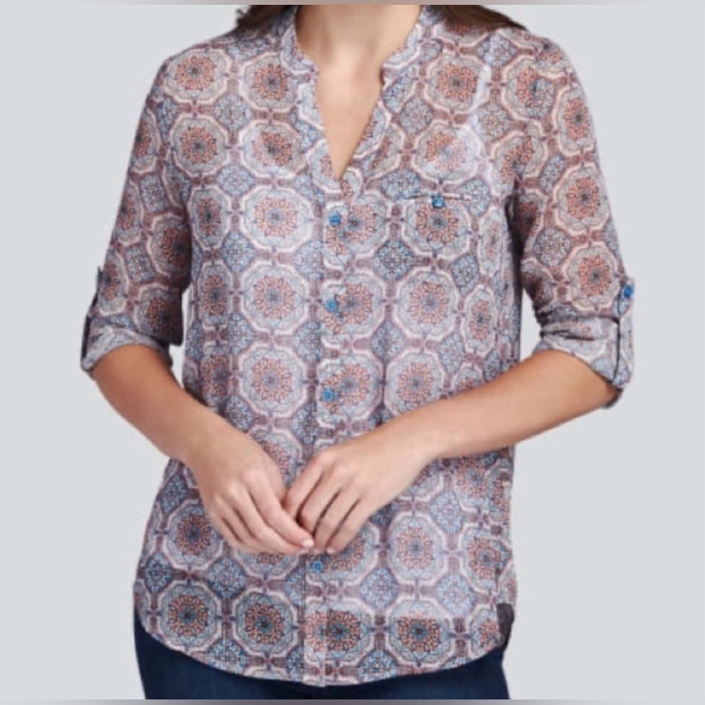Kut from the Kloth Jasmine Sheer Blouse; excellent condition size 2X
